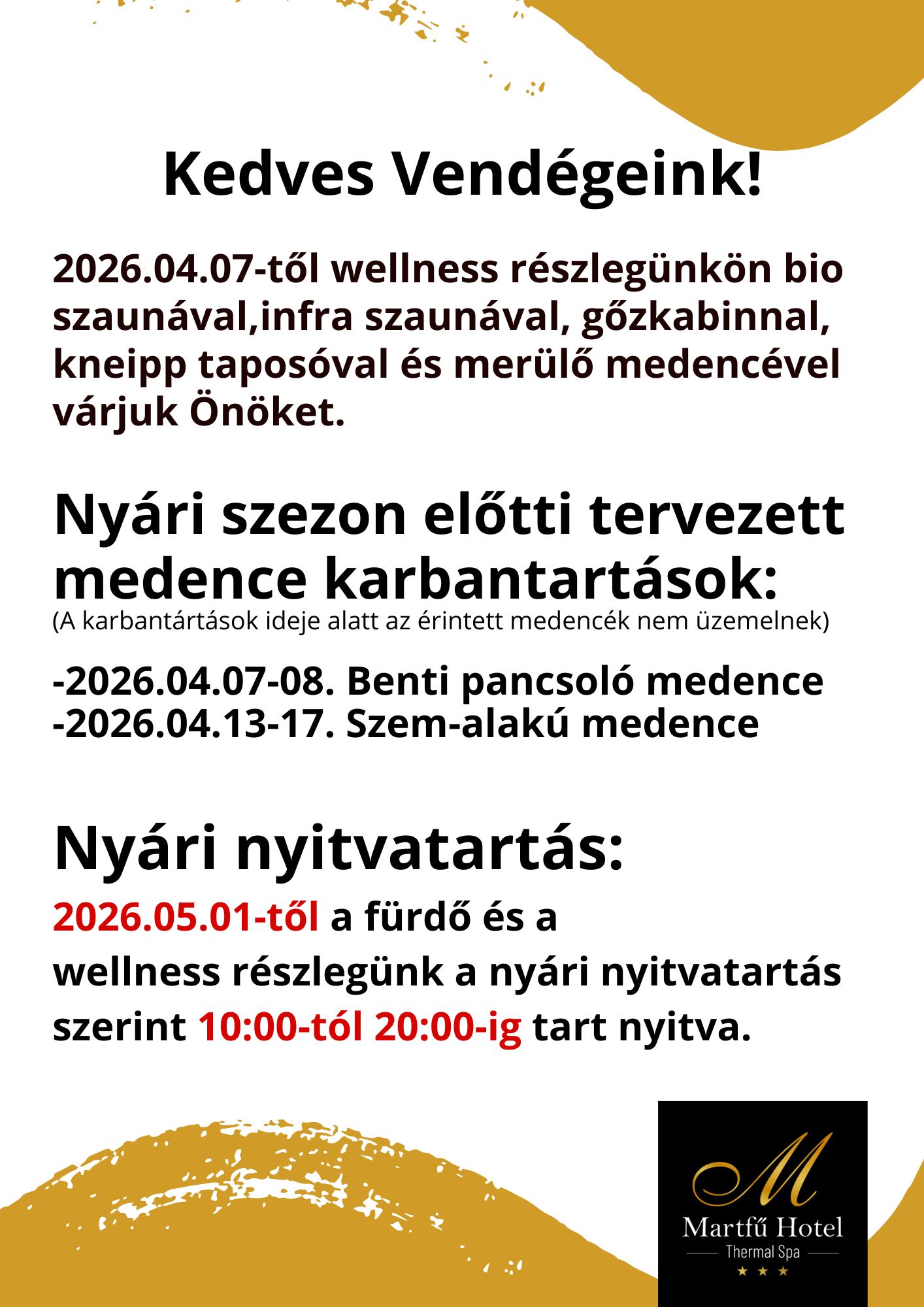 Nyári nyitvatartás