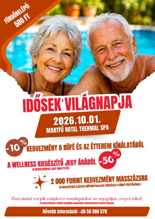 Idősek világnapja kedvezmény 2026.10.01.
