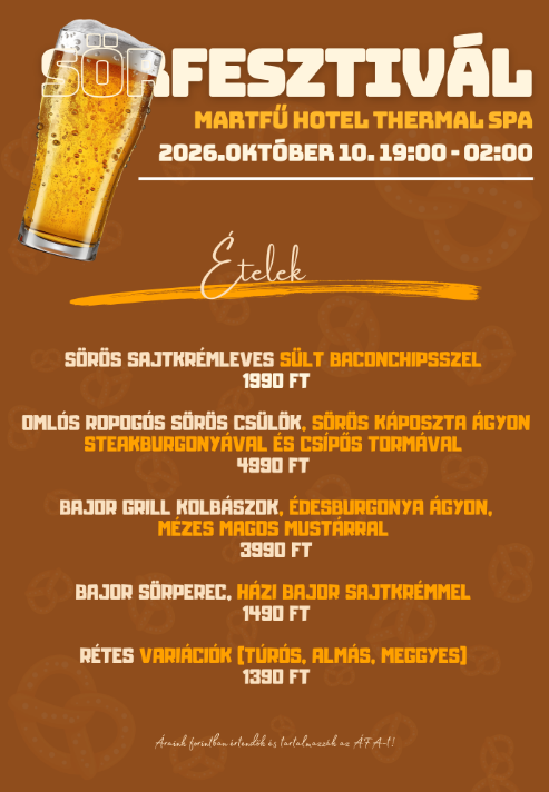 Sörfesztivál menü